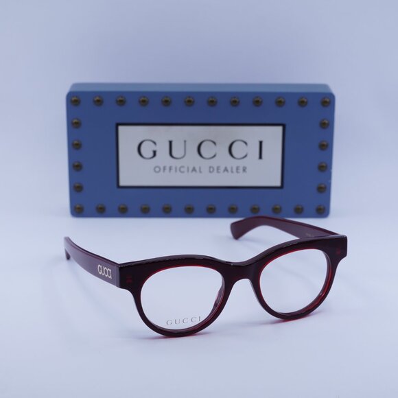 Gucci GG1792O 004 Square Eyeglasses - Burgundy 46mm - Picture 3 of 9